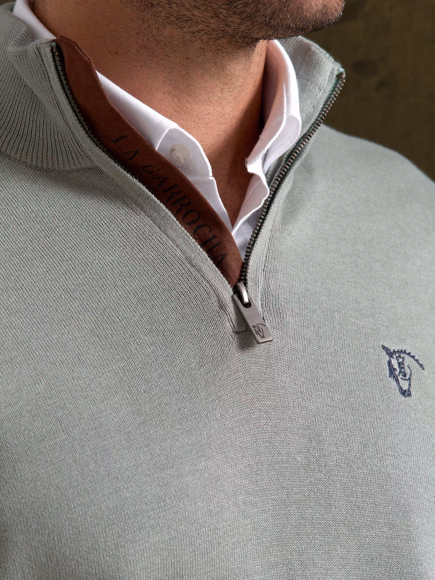 Pull Demi-Zip Brand | Basil