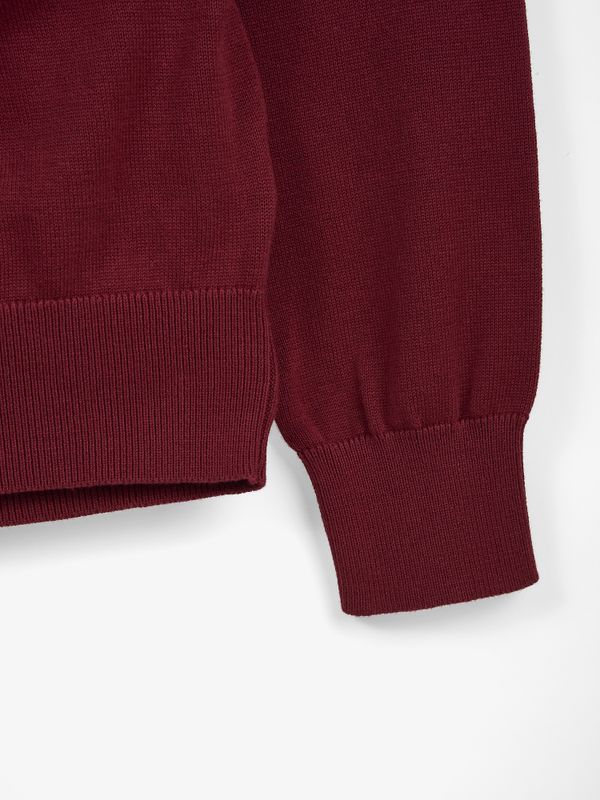 Brand Half-Zip Sweater | Burgundy