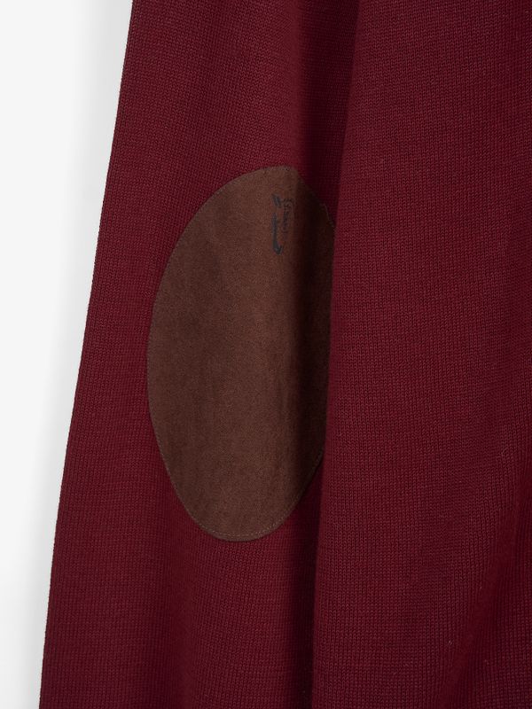 Brand Half-Zip Sweater | Burgundy