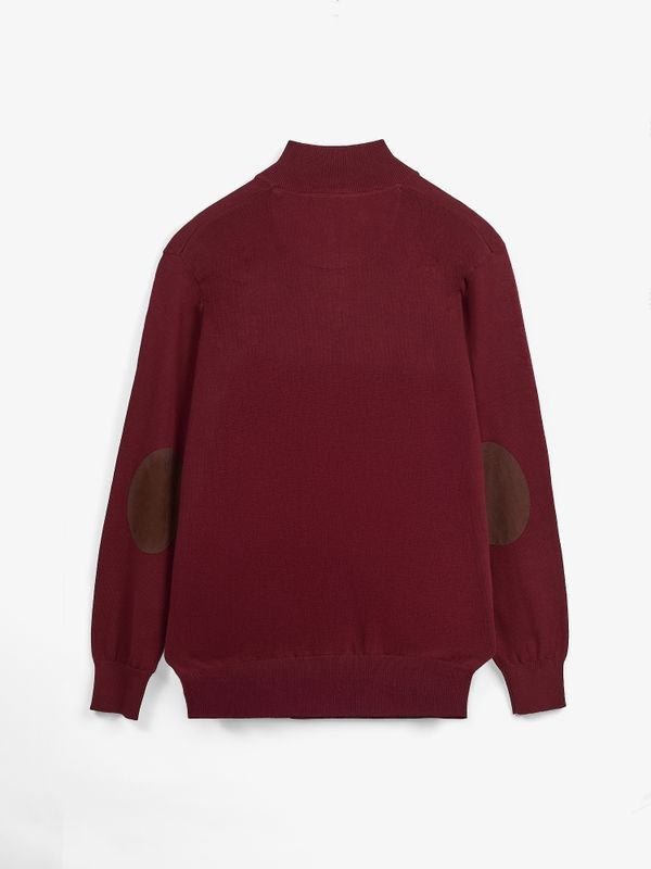 Brand Half-Zip Sweater | Burgundy