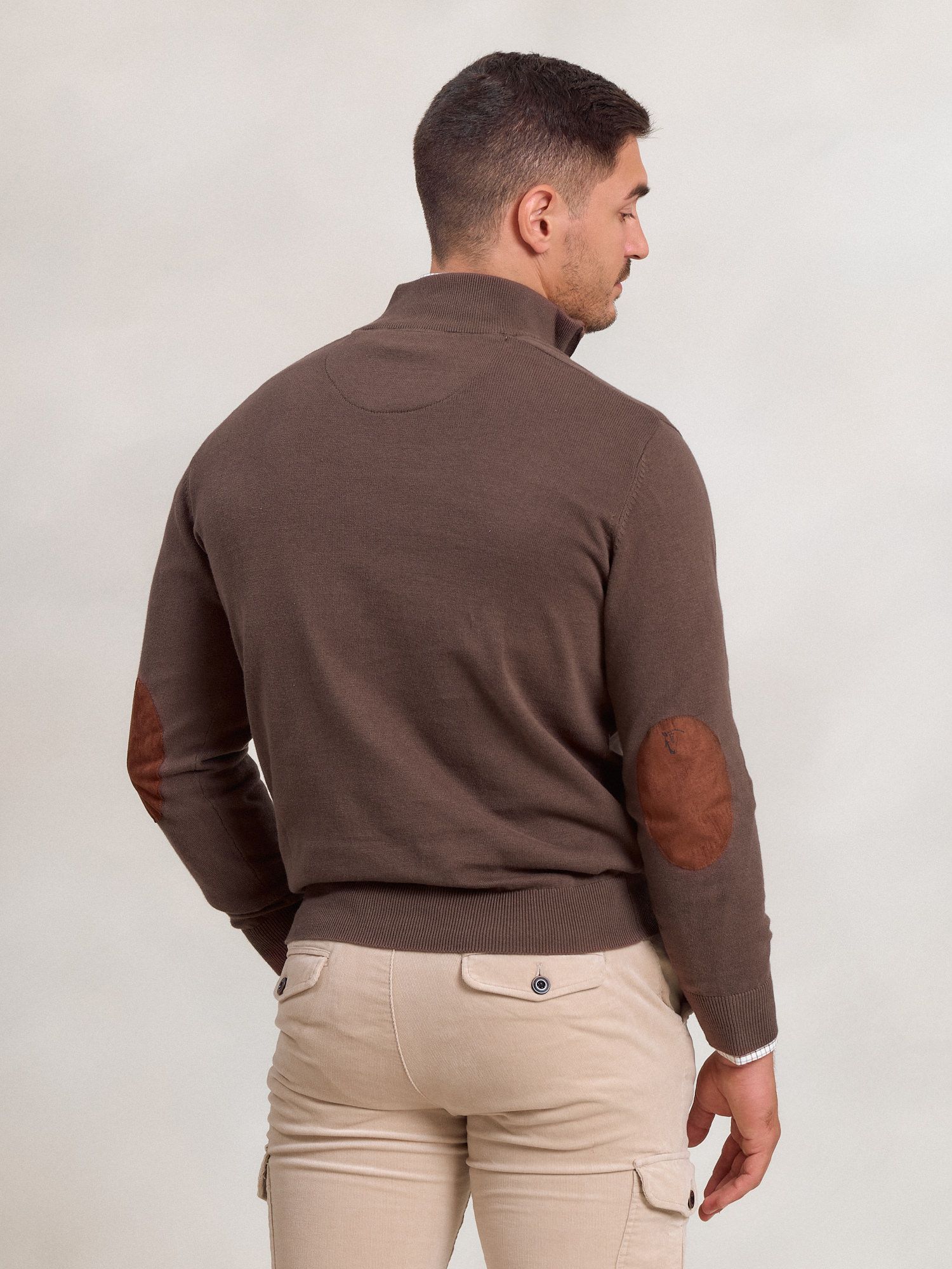 Brand Half-Zip Sweater | Carbón