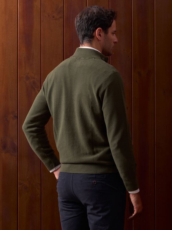 Suéter de Estrutura com Meio Zíper | Caza