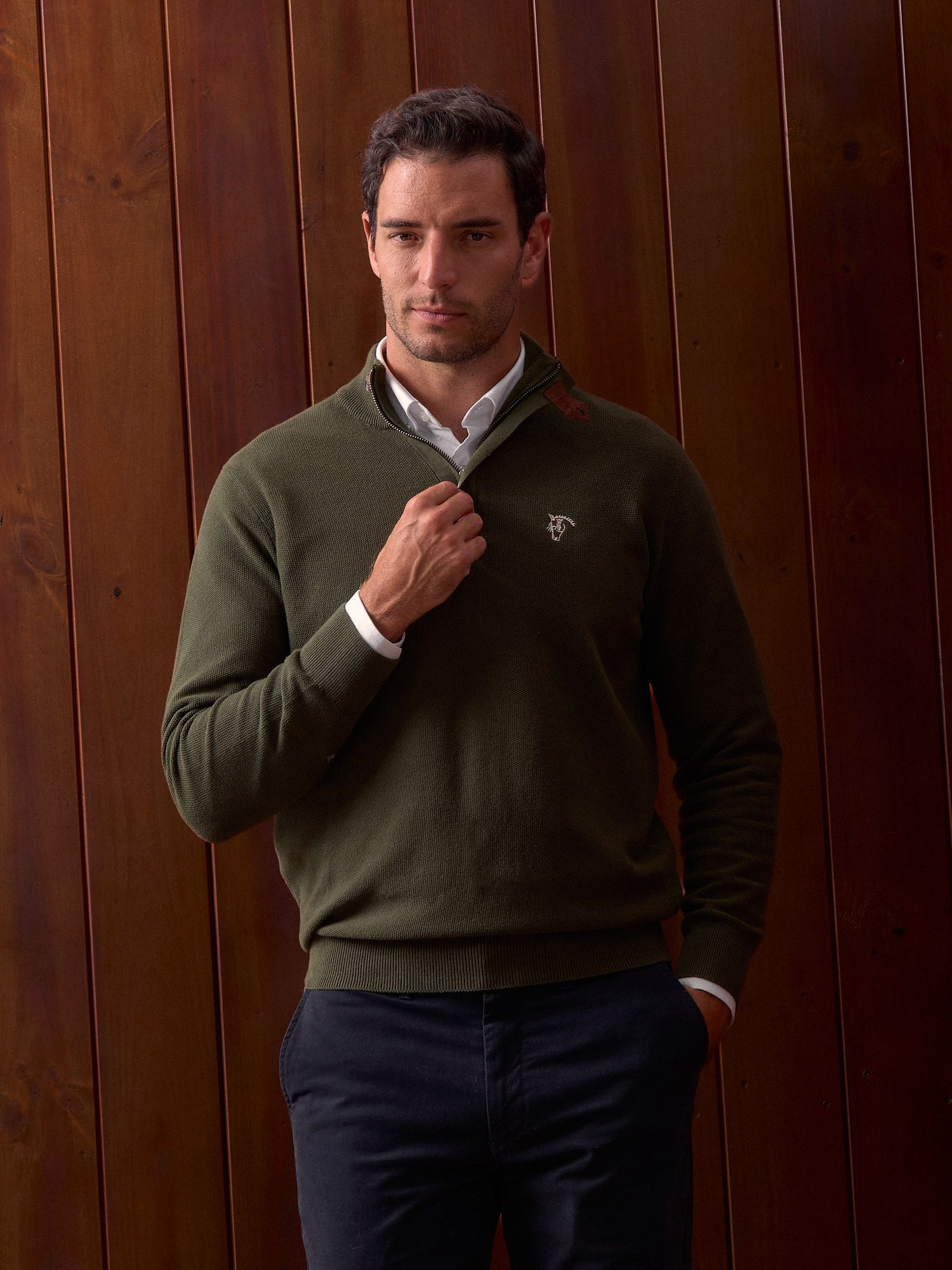 Half-Zip Structured Sweater | Caza