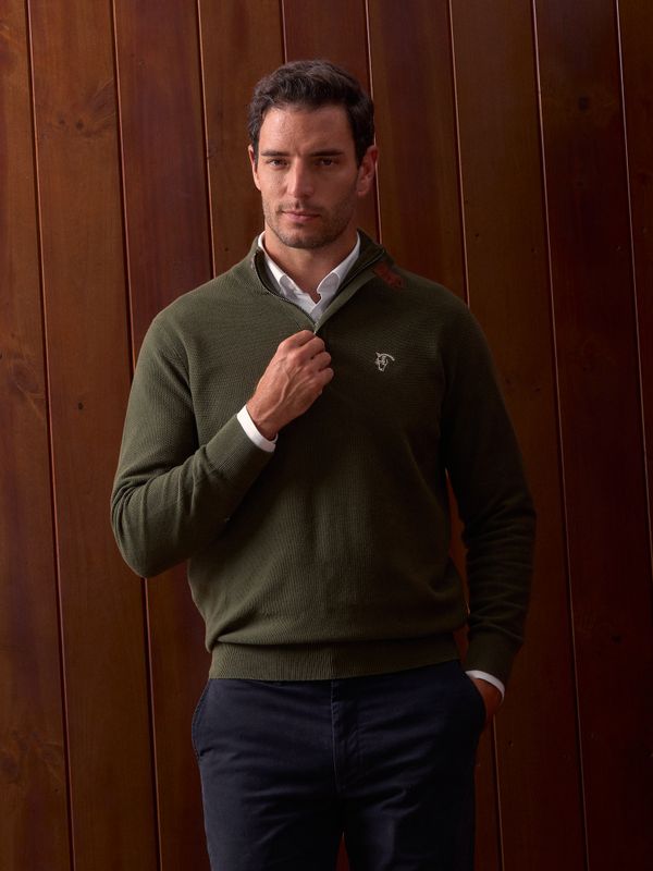 Half-Zip Structured Sweater | Caza