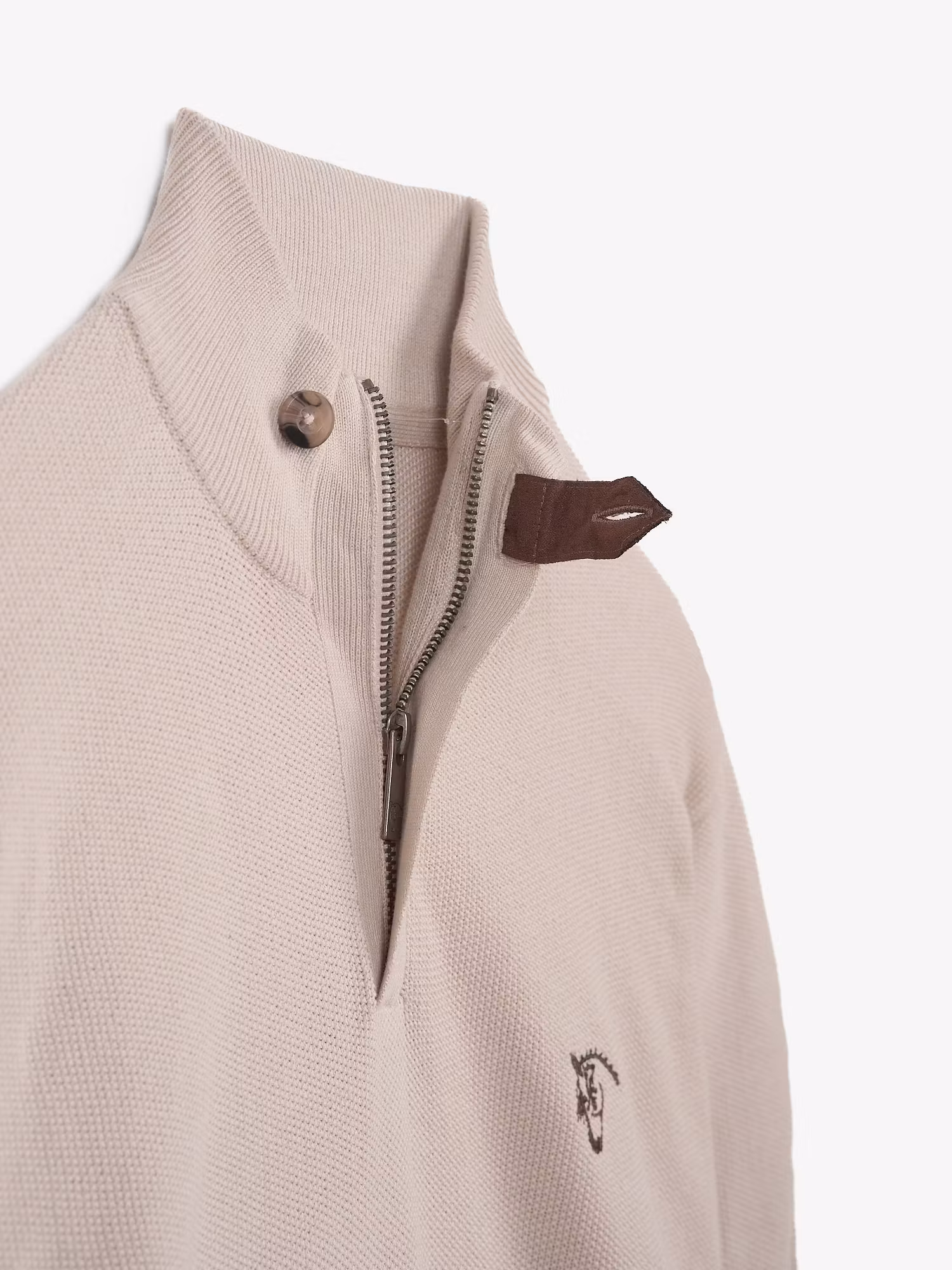 Pull à Structure Demi-Fermeture Éclair | Nude