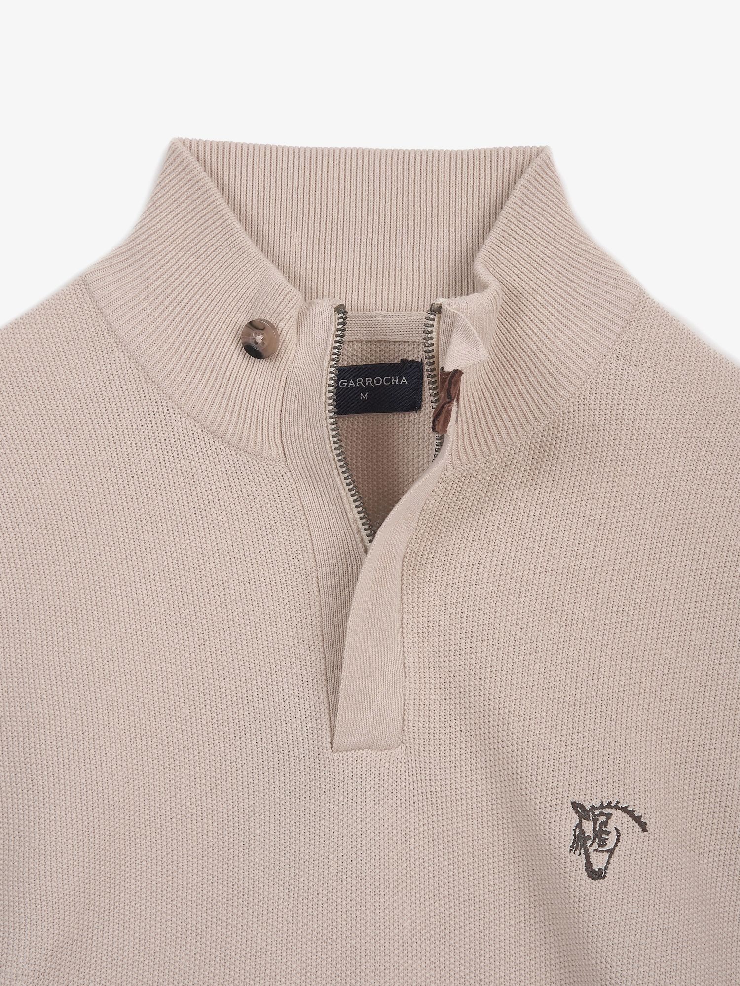 Half-Zip Structured Sweater | Nude