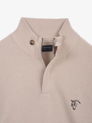 Half-Zip Structured Sweater | Nude