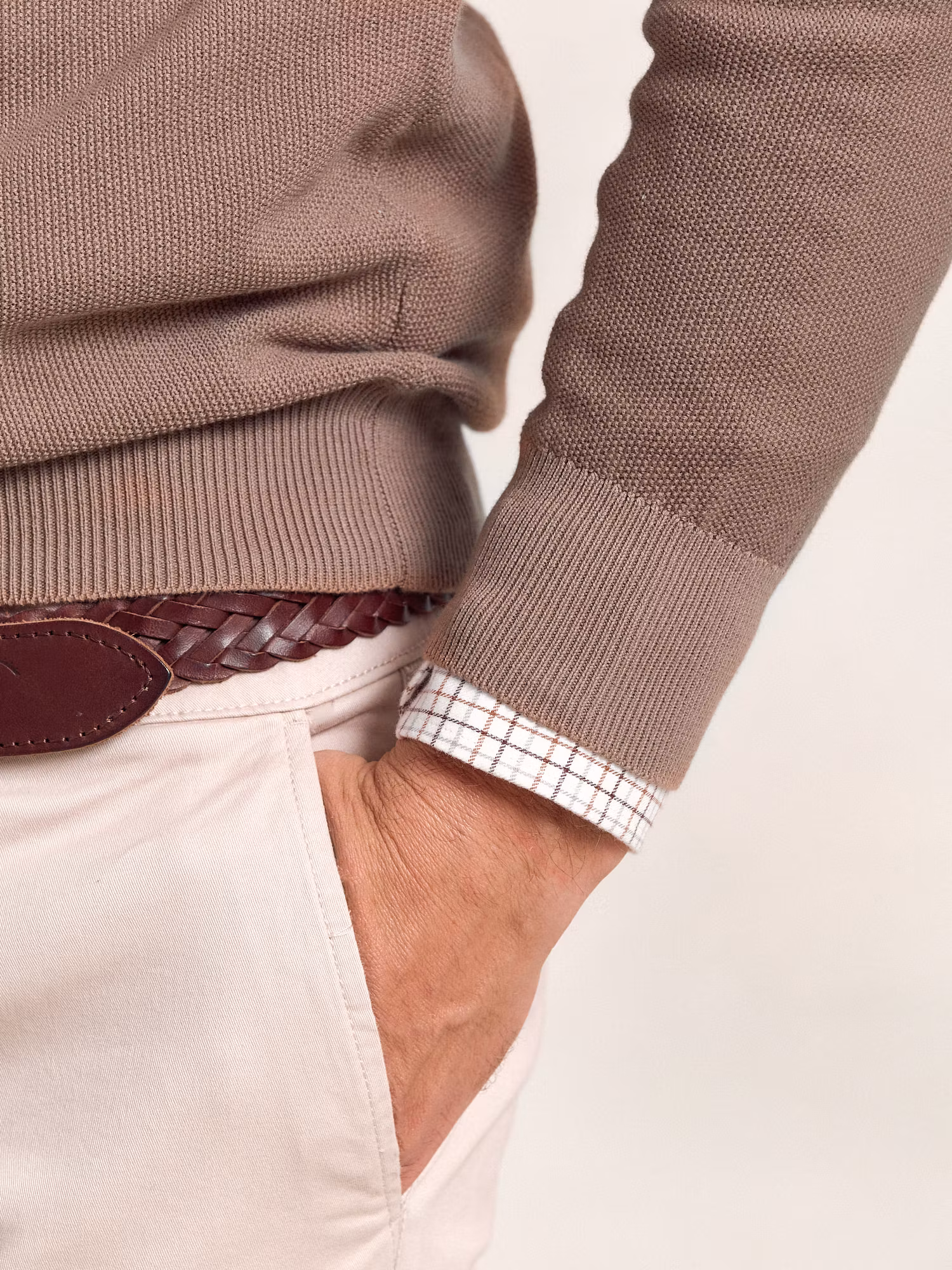 Pull à Structure Demi-Fermeture Éclair | Taupe