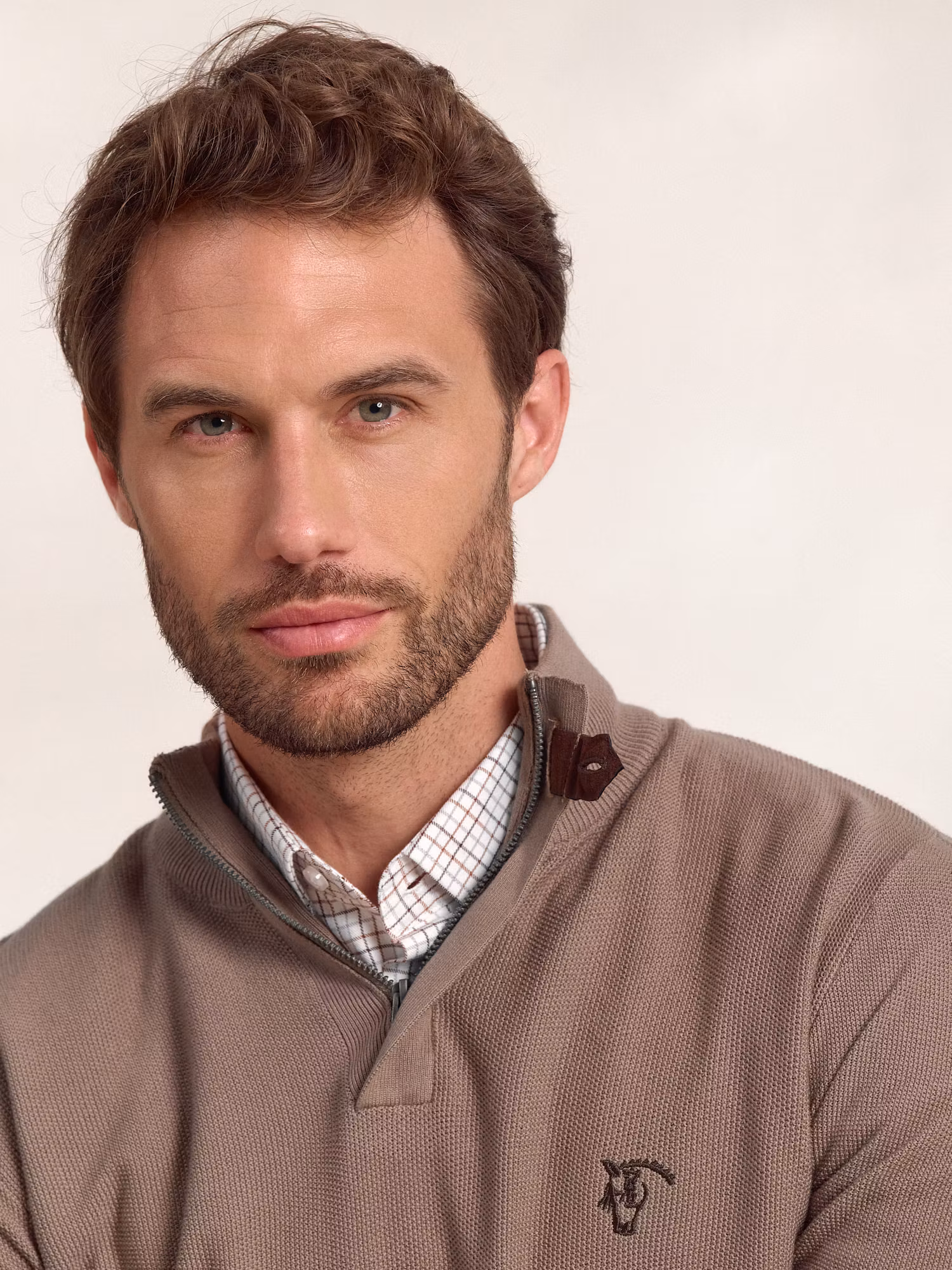 Pull à Structure Demi-Fermeture Éclair | Taupe