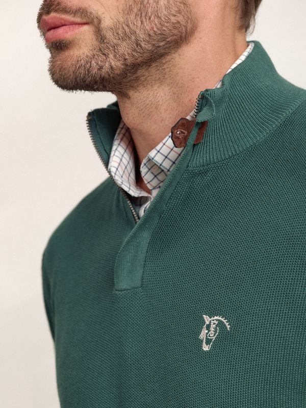 Suéter de Estrutura com Meio Zíper | Egeo