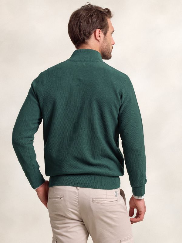 Suéter de Estrutura com Meio Zíper | Egeo