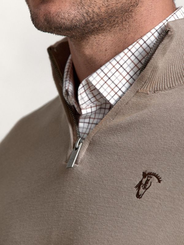 Suéter meio zíper Contrastante | Piedra