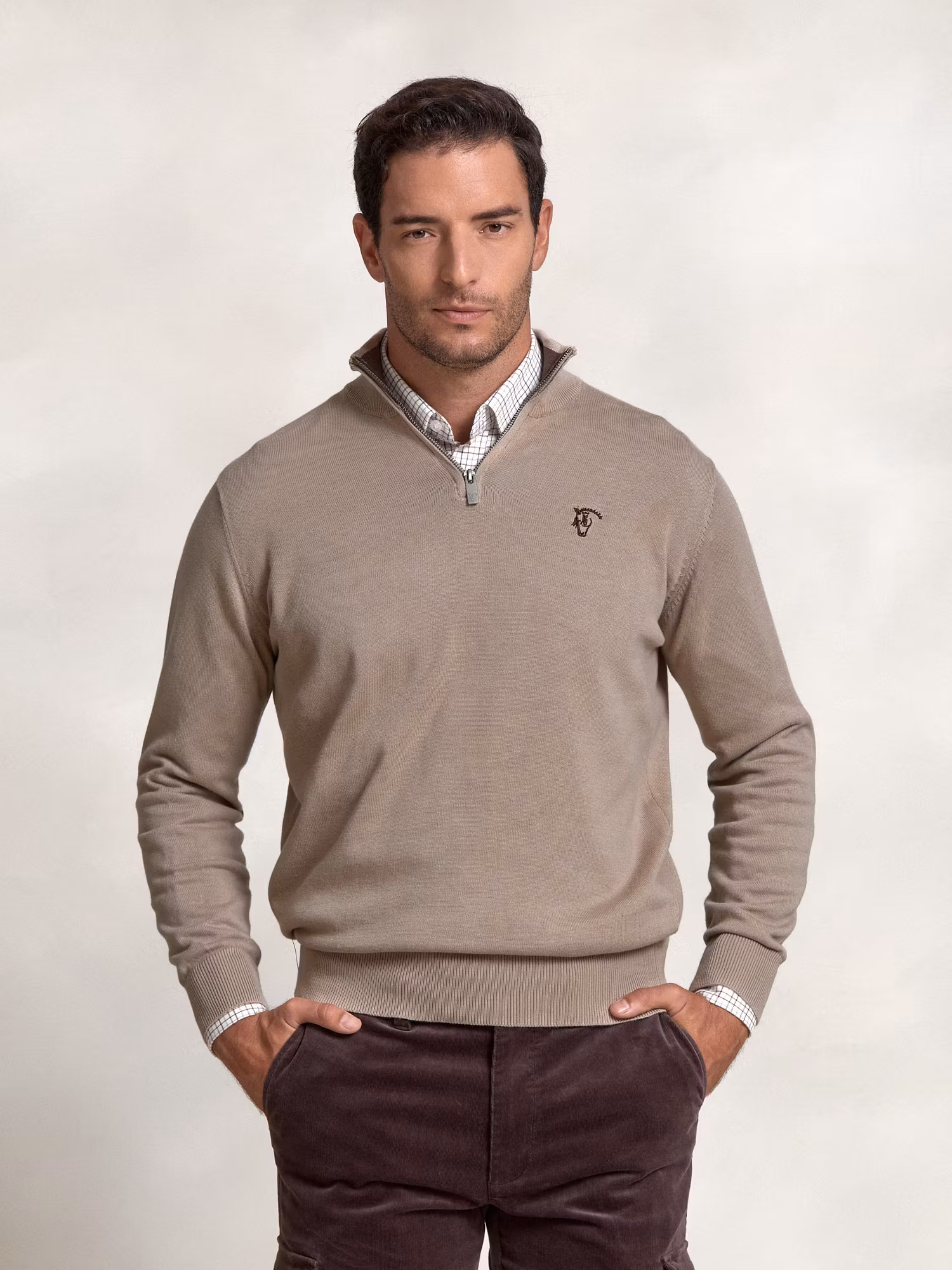 Pull demi-zippé Contrasté | Piedra