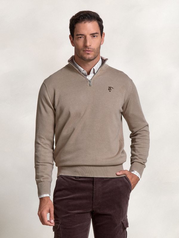 Contrast Half Zip Sweater | Piedra