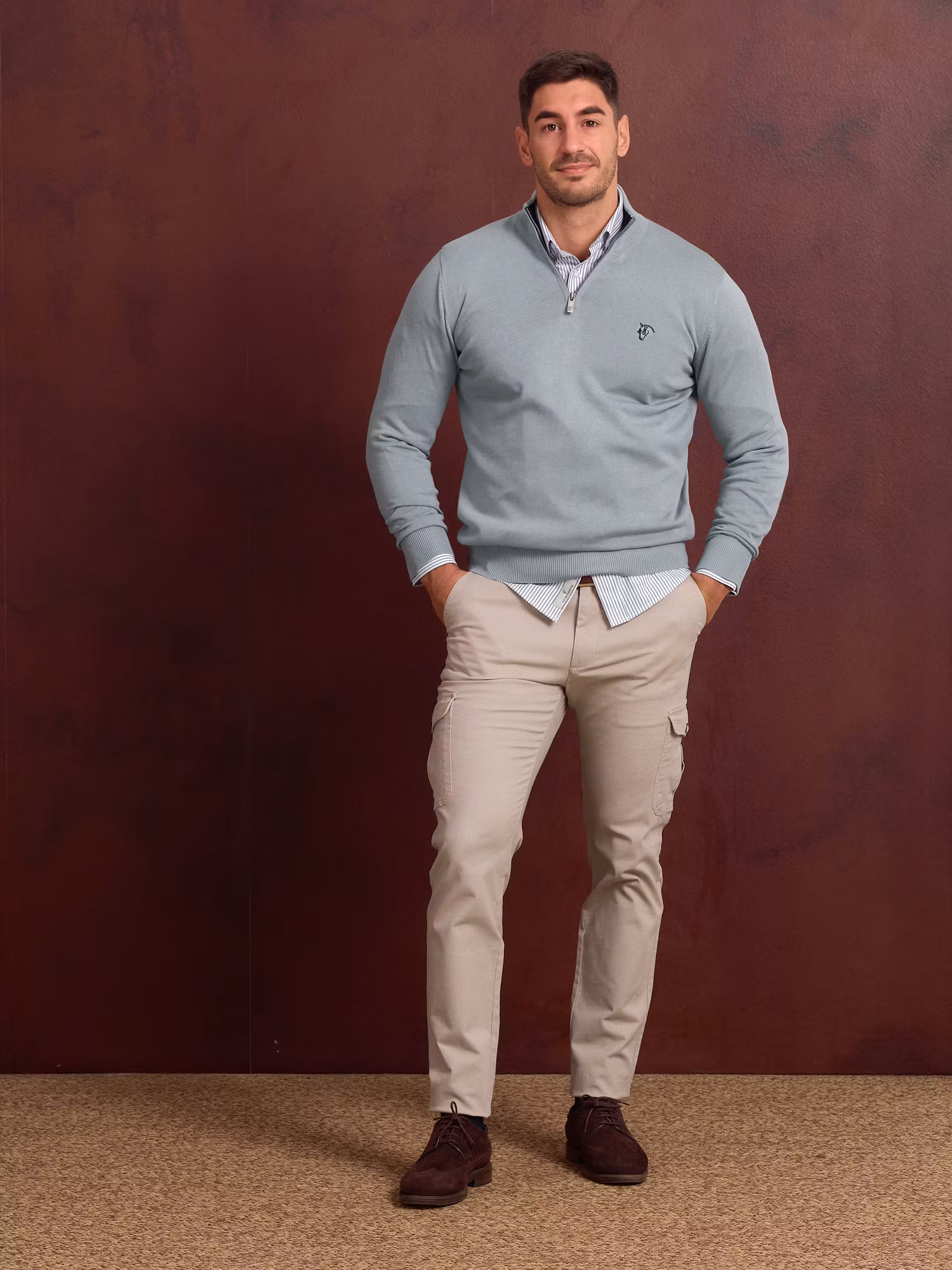 Pull demi-zippé contrasté | Zafiro