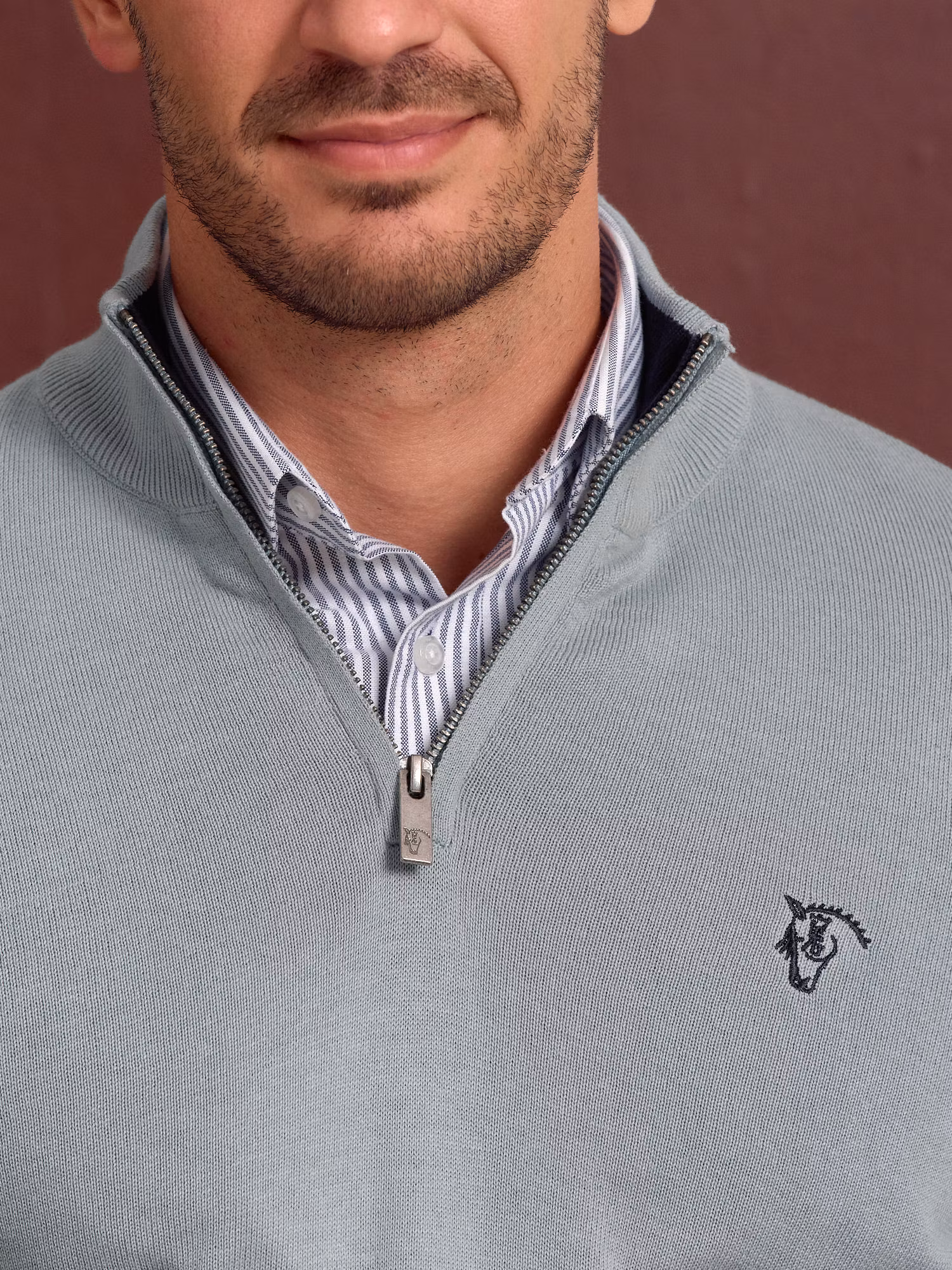 Pull demi-zippé contrasté | Zafiro