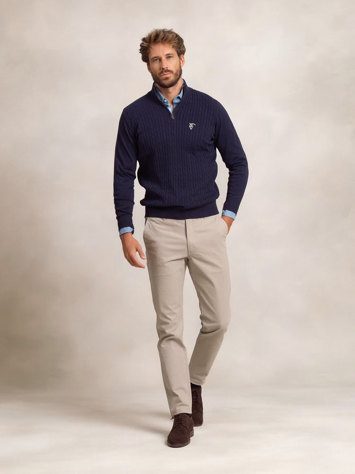 Pull Torsadé à Demi-Fermeture Éclair | Marino