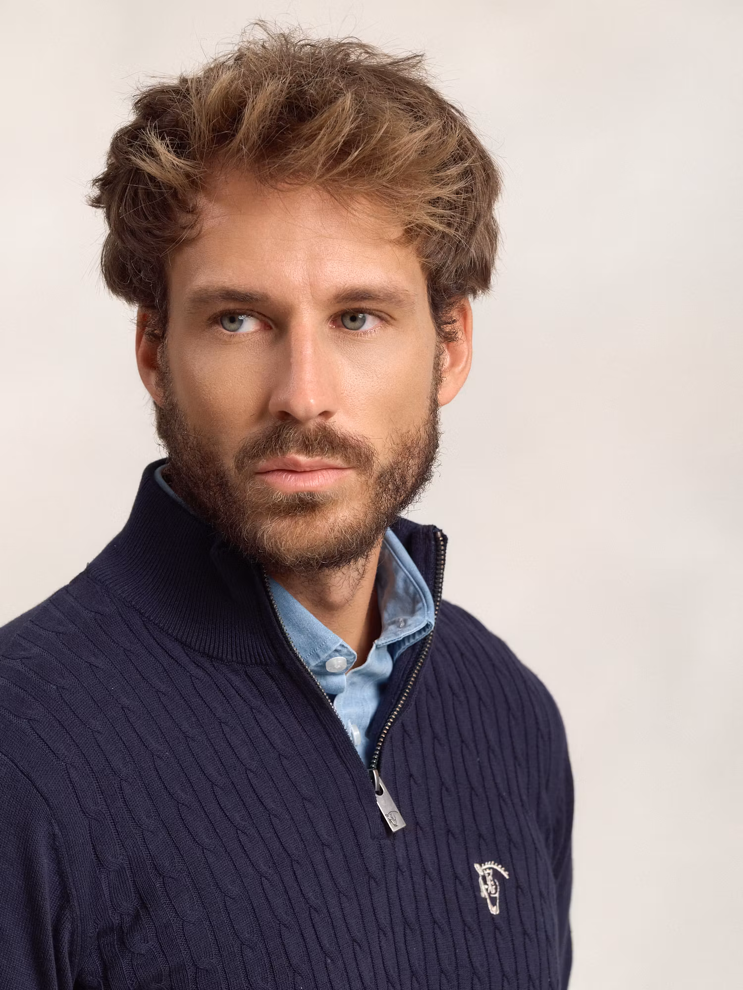 Pull Torsadé à Demi-Fermeture Éclair | Marino