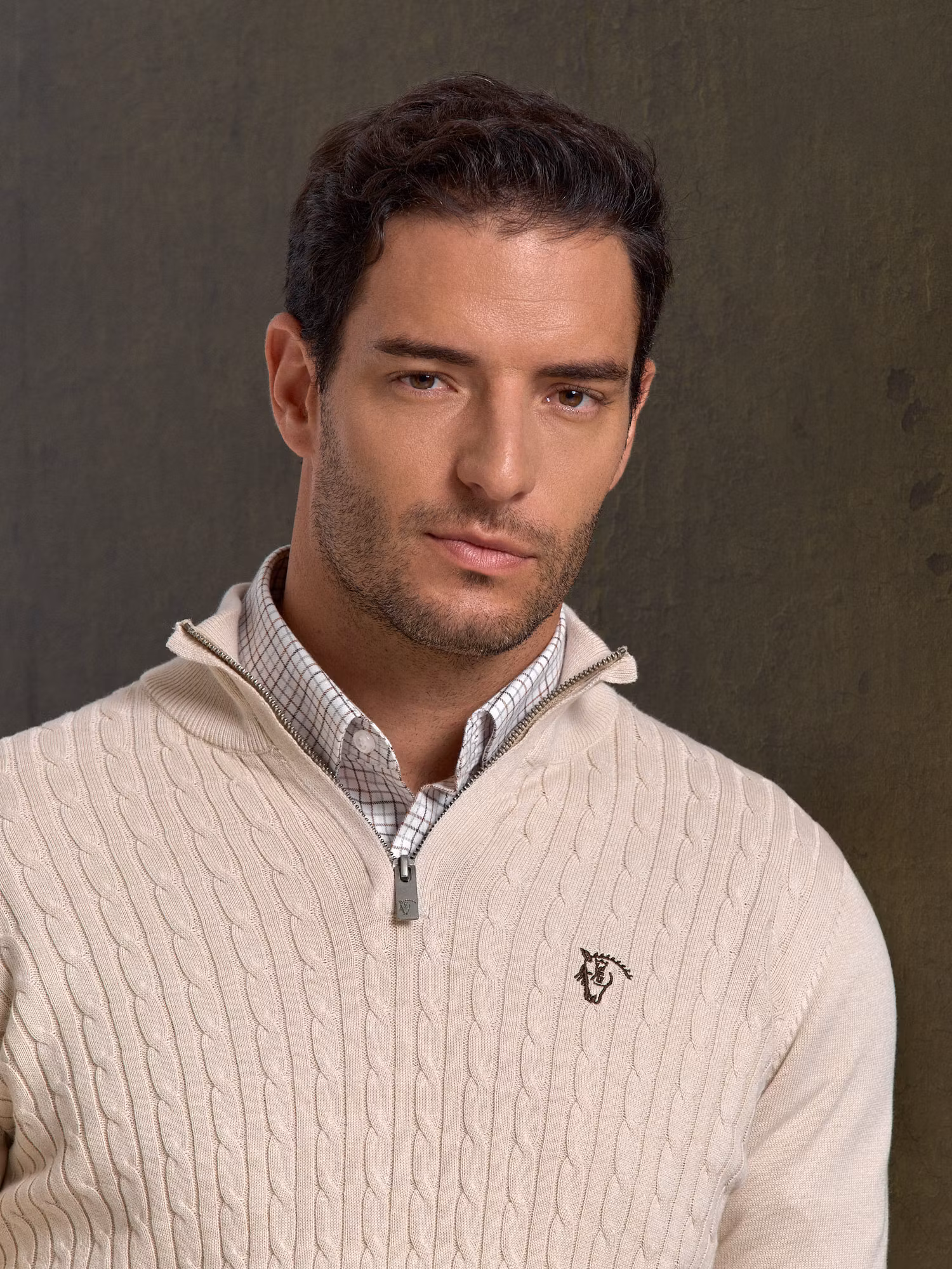 Pull Torsadé à Demi-Fermeture Éclair | Nude