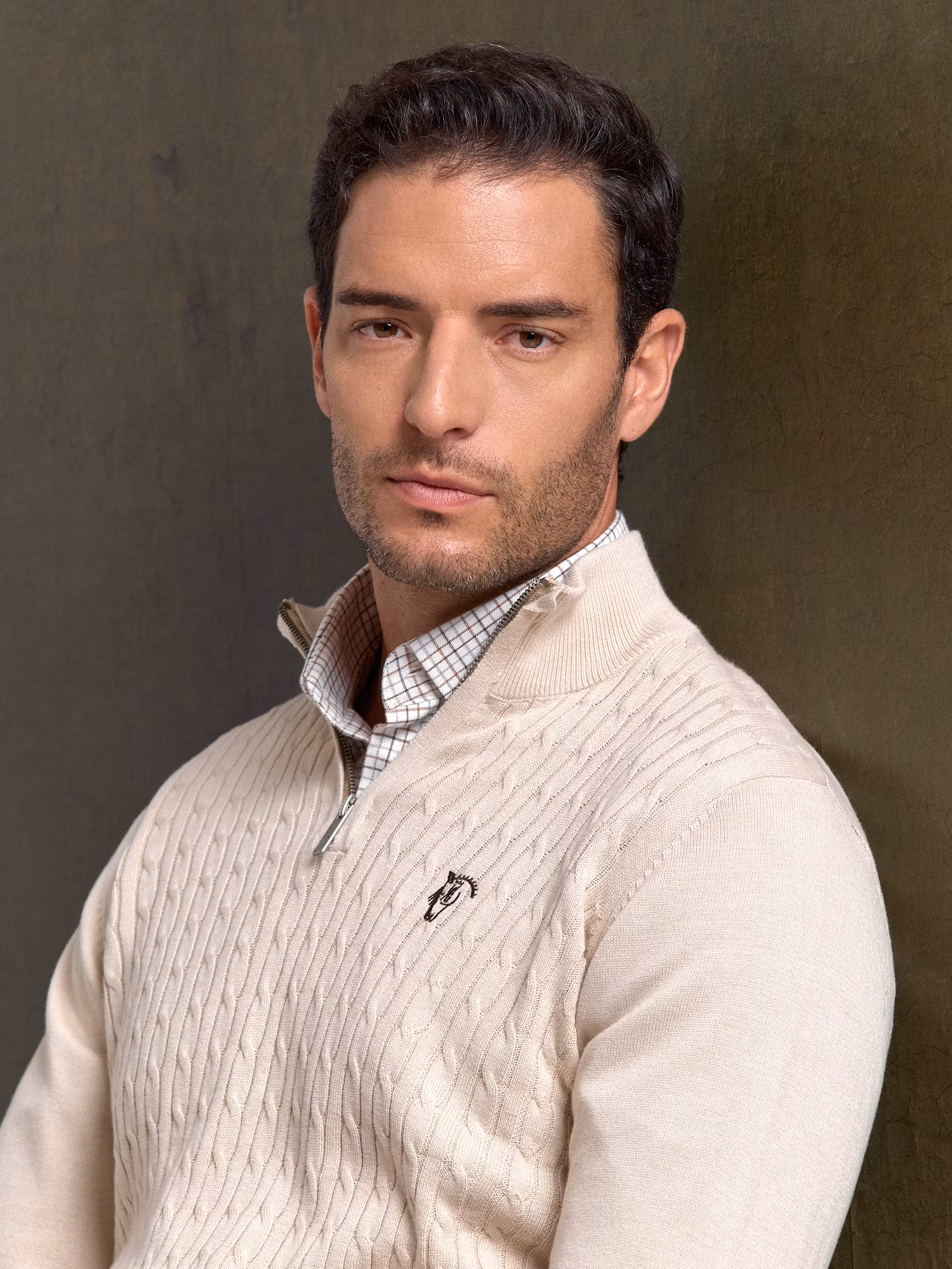 Pull Torsadé à Demi-Fermeture Éclair | Nude