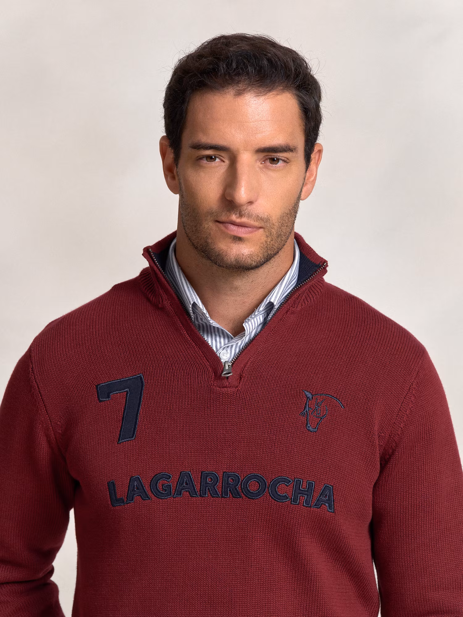 Pull numéro à Demi-Fermeture Éclair | Burgundy