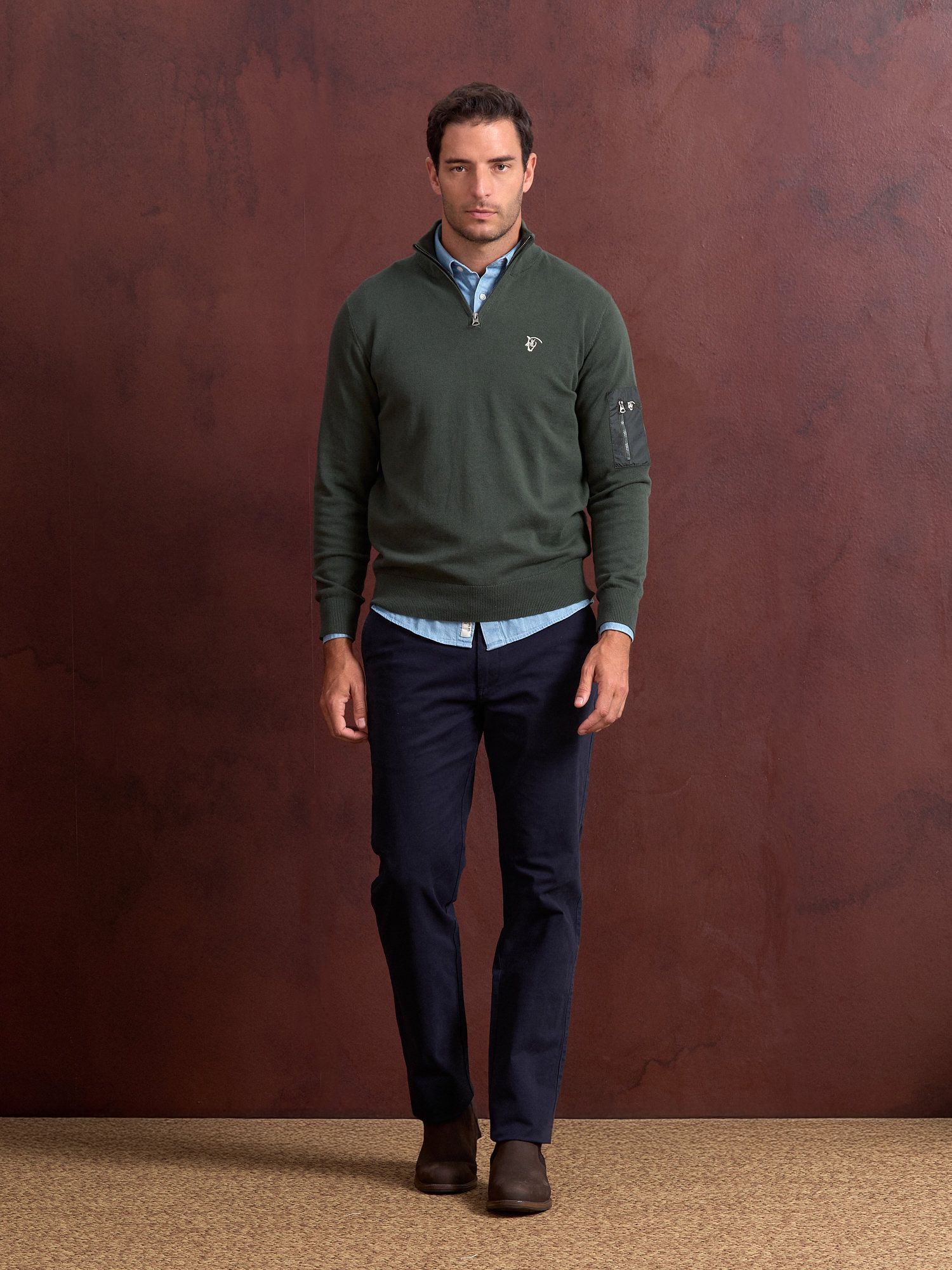 Pull à demi-fermeture éclair avec poche | Abeto