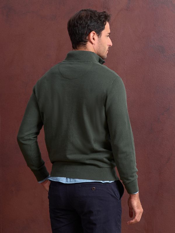 Suéter com Meio Zíper e bolso | Abeto