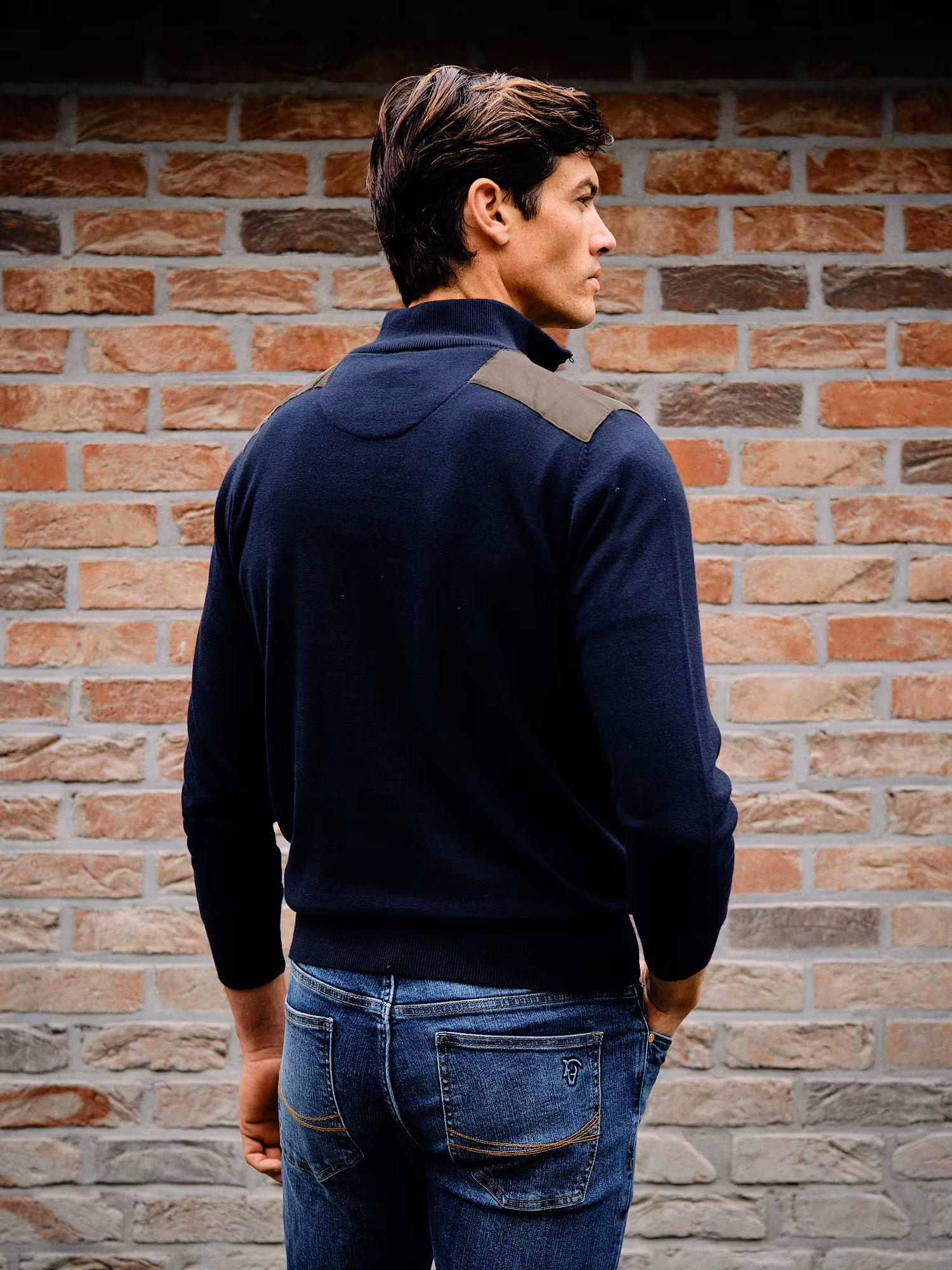 Pull Demi-Fermeture Éclair en Velours Côtelé | Marino