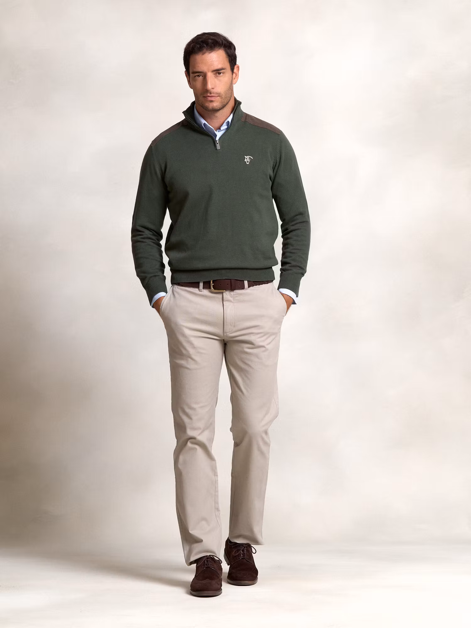 Pull Demi-Fermeture Éclair en Velours Côtelé | Musgo