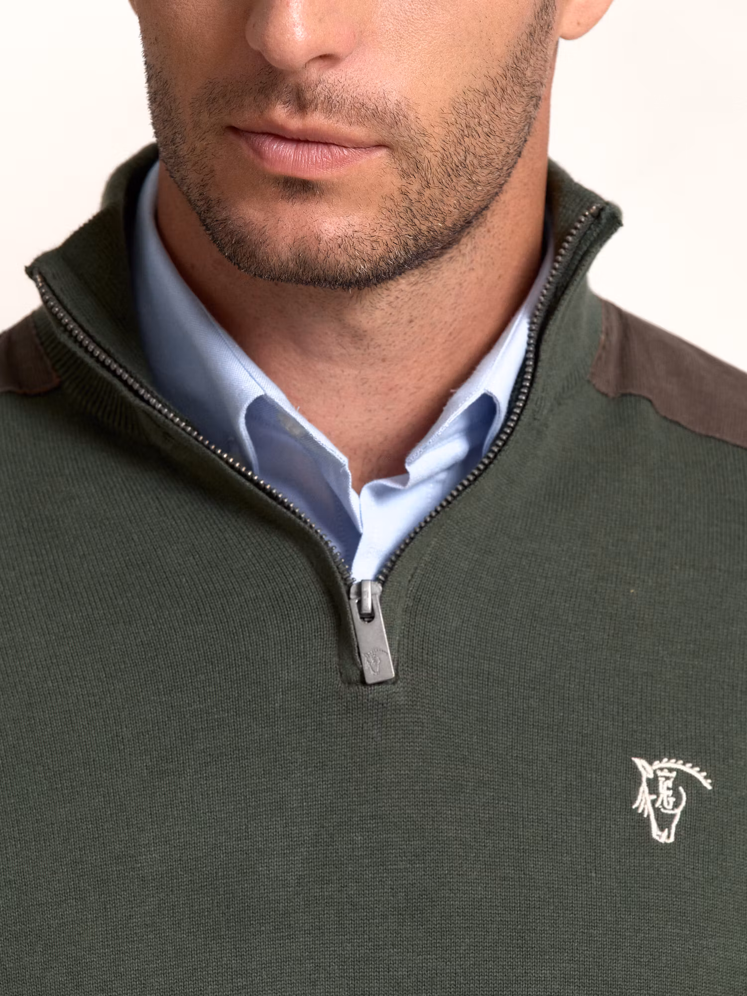 Pull Demi-Fermeture Éclair en Velours Côtelé | Musgo