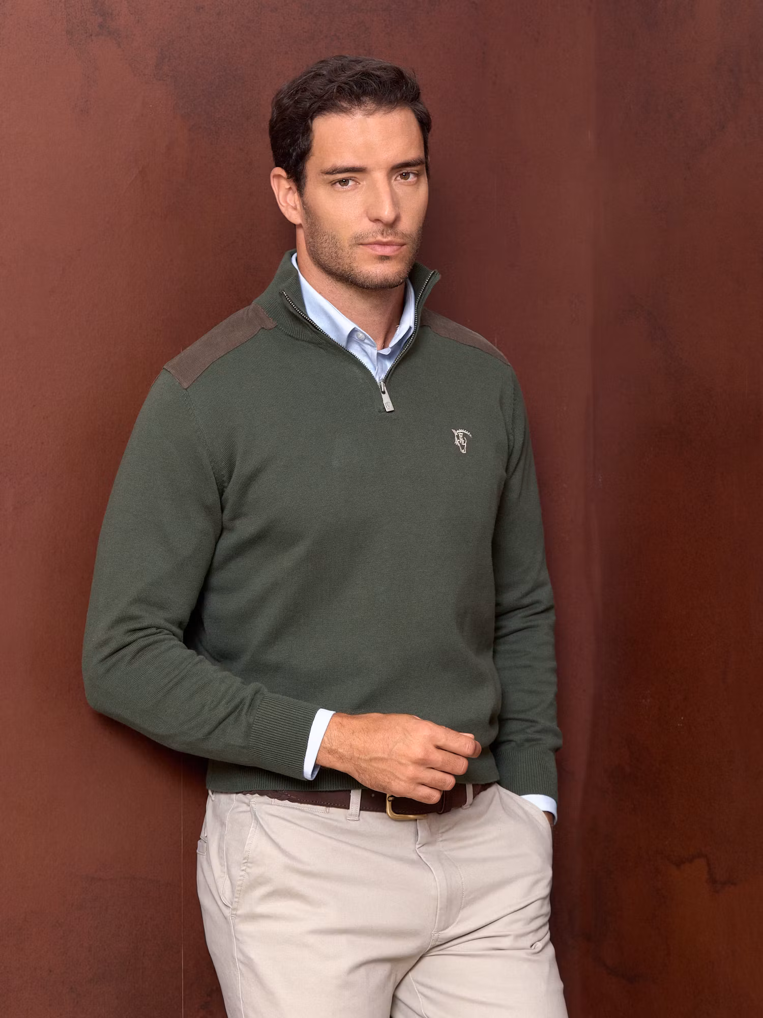 Pull Demi-Fermeture Éclair en Velours Côtelé | Musgo