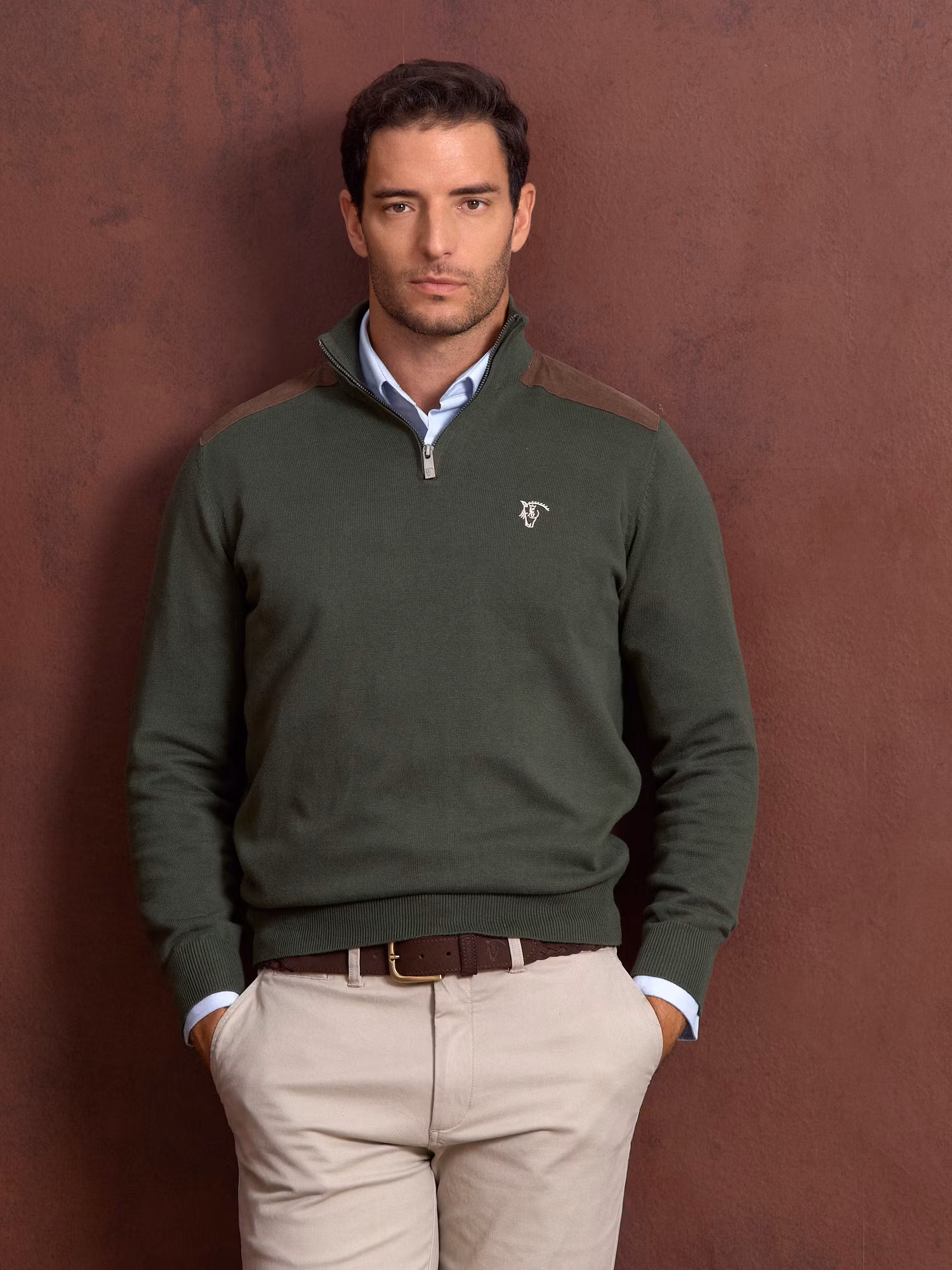 Half Zip Corduroy Sweater | Musgo