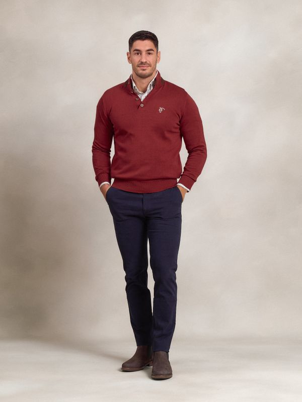 Camisola com botões | Carmesí