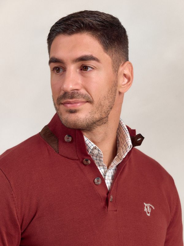 Camisola com botões | Carmesí