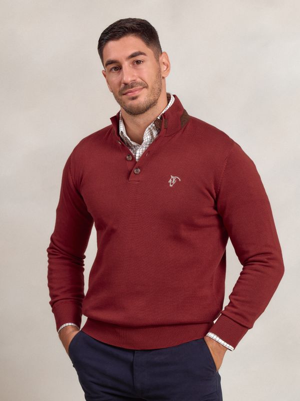 Camisola com botões | Carmesí