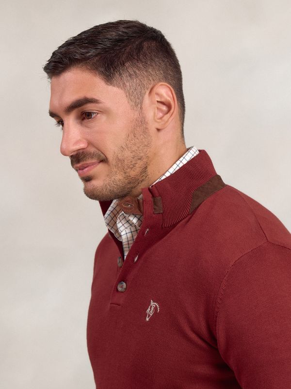 Camisola com botões | Carmesí