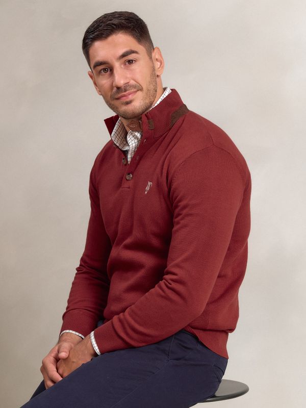 Buttoned Sweater | Carmesí