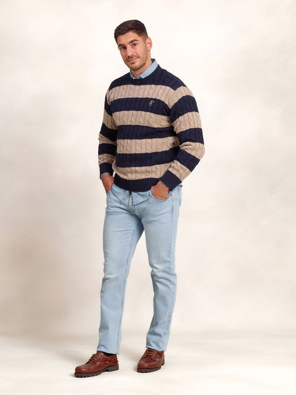 Jumper de tranças e riscas | Piedra