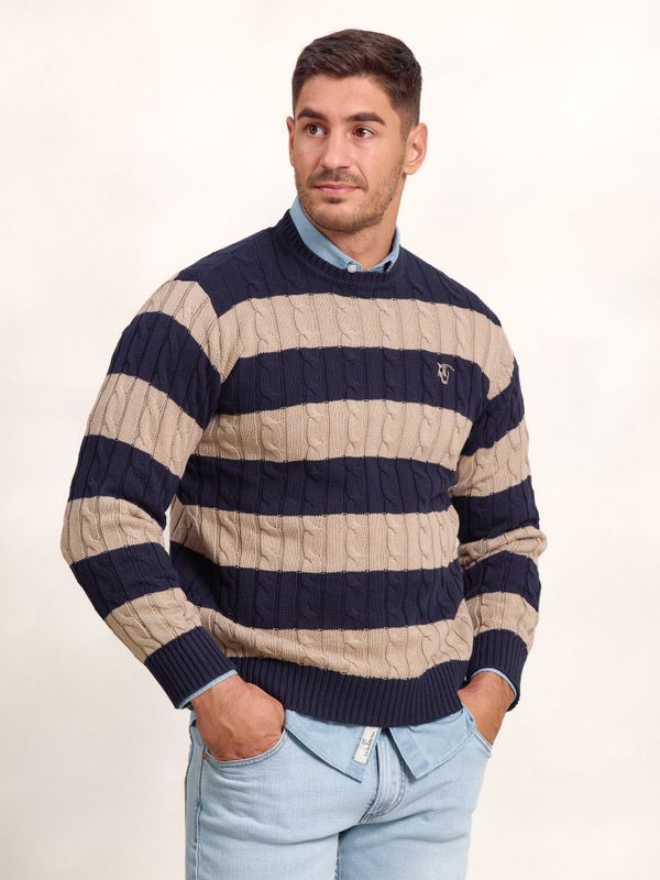 Jumper de tranças e riscas | Piedra