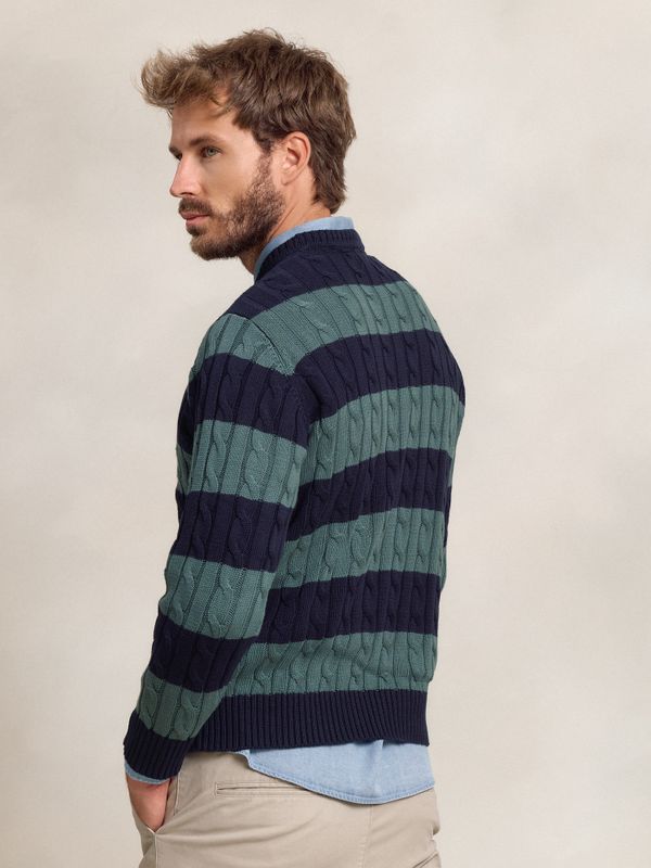 Jumper de tranças e riscas | Acebo