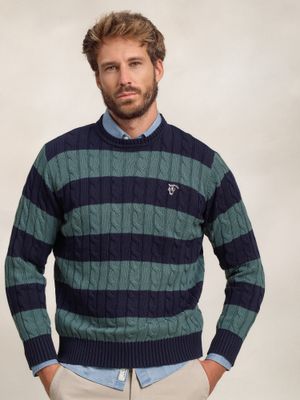 Cable and Stripe Jumper  | Acebo