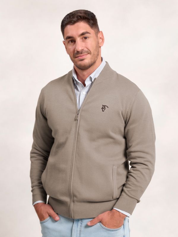 Cárdigan con Cremallera | Piedra