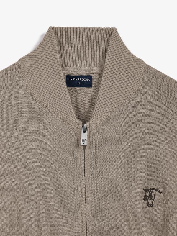 Cárdigan con Cremallera | Piedra