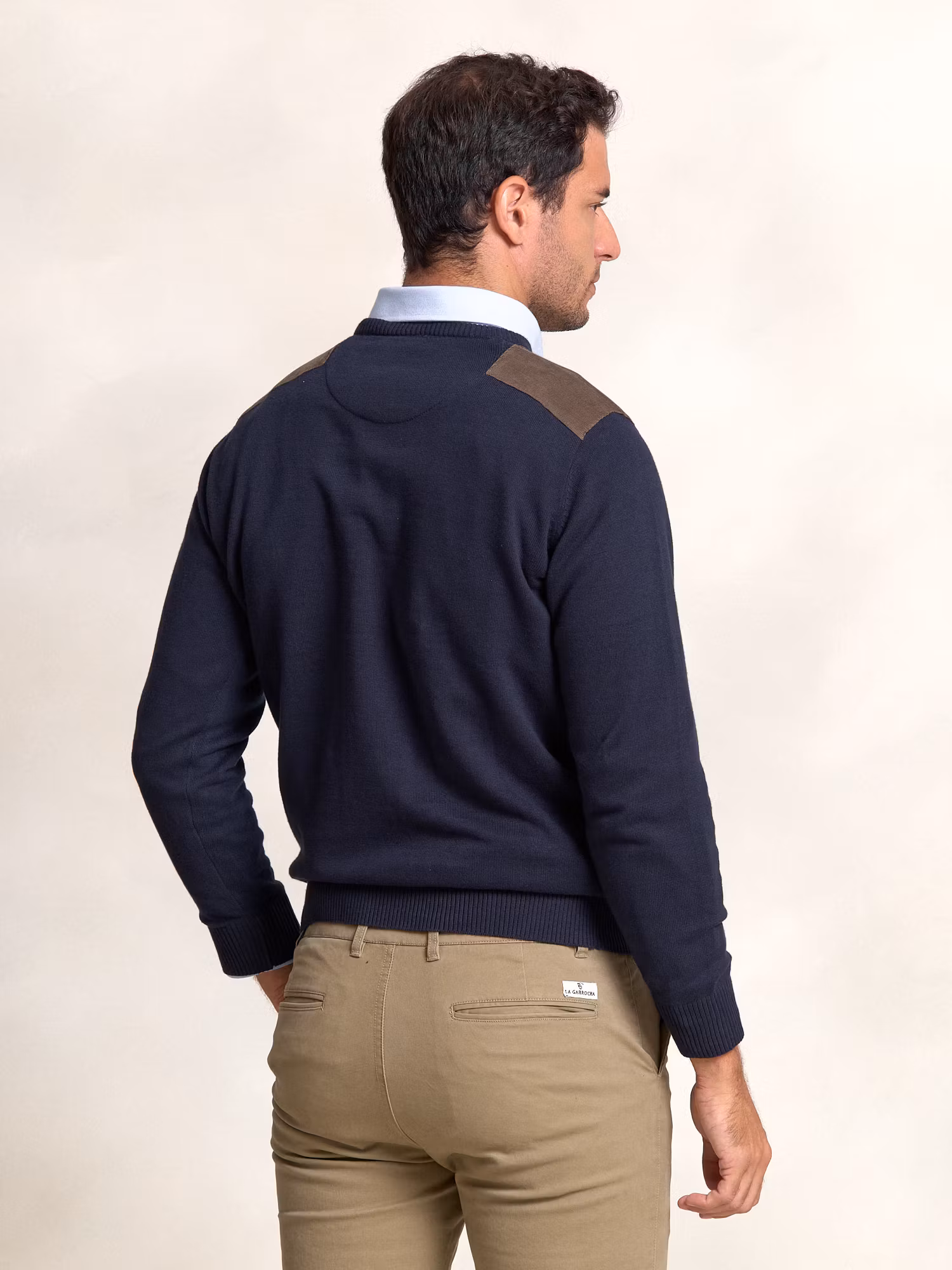 Pull-over col rond avec Détail en Velours Côtelé | Marino