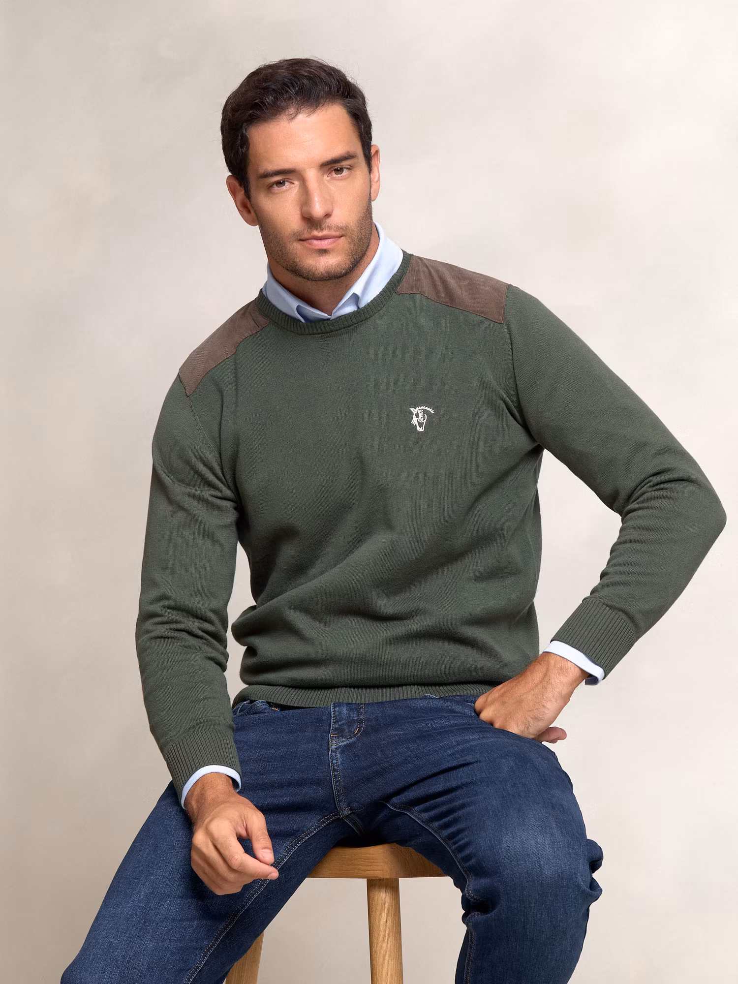 Jersey de Caja Detalle Pana | Musgo