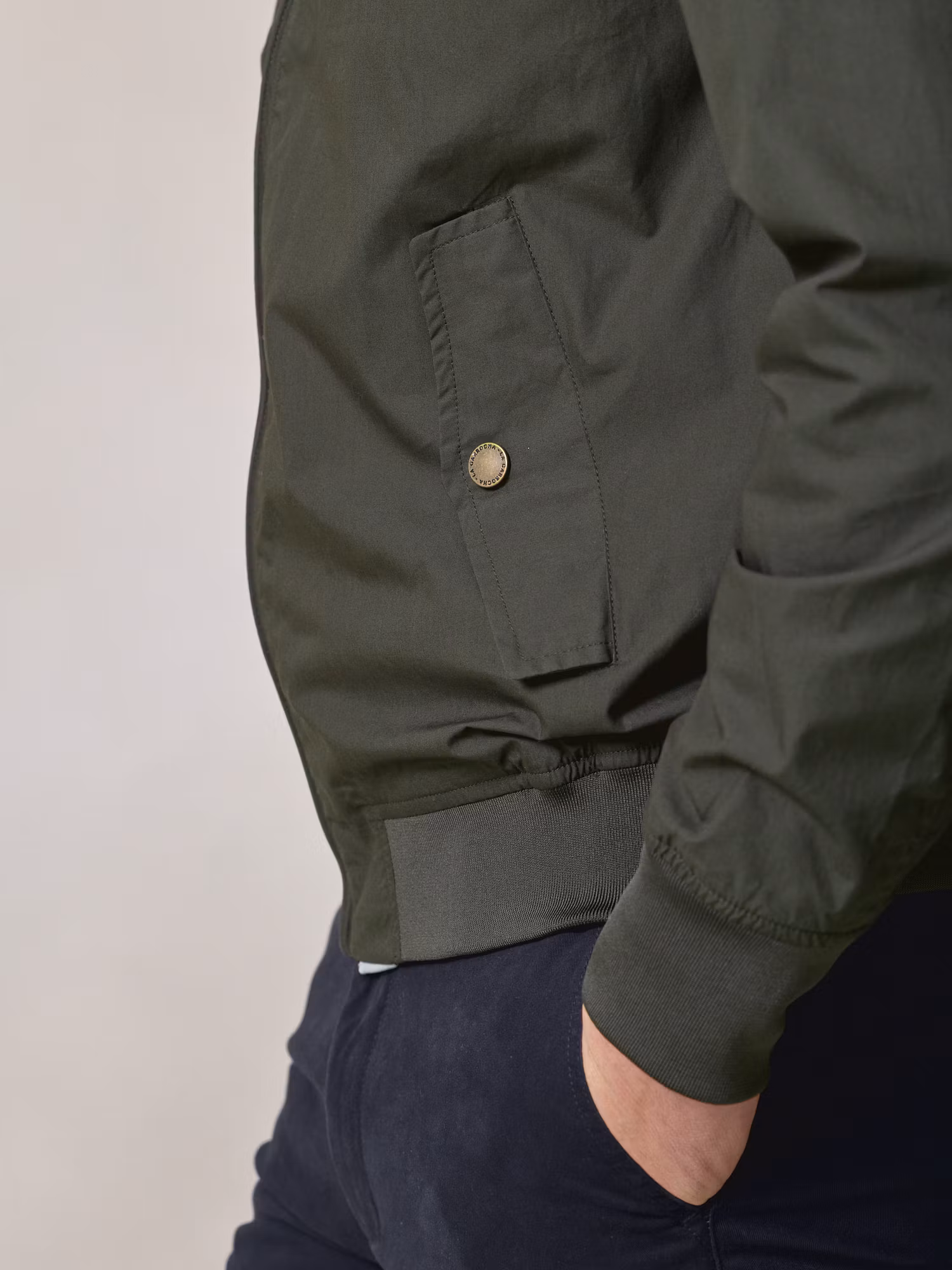 Waxed-effect Bomber | Moss Green