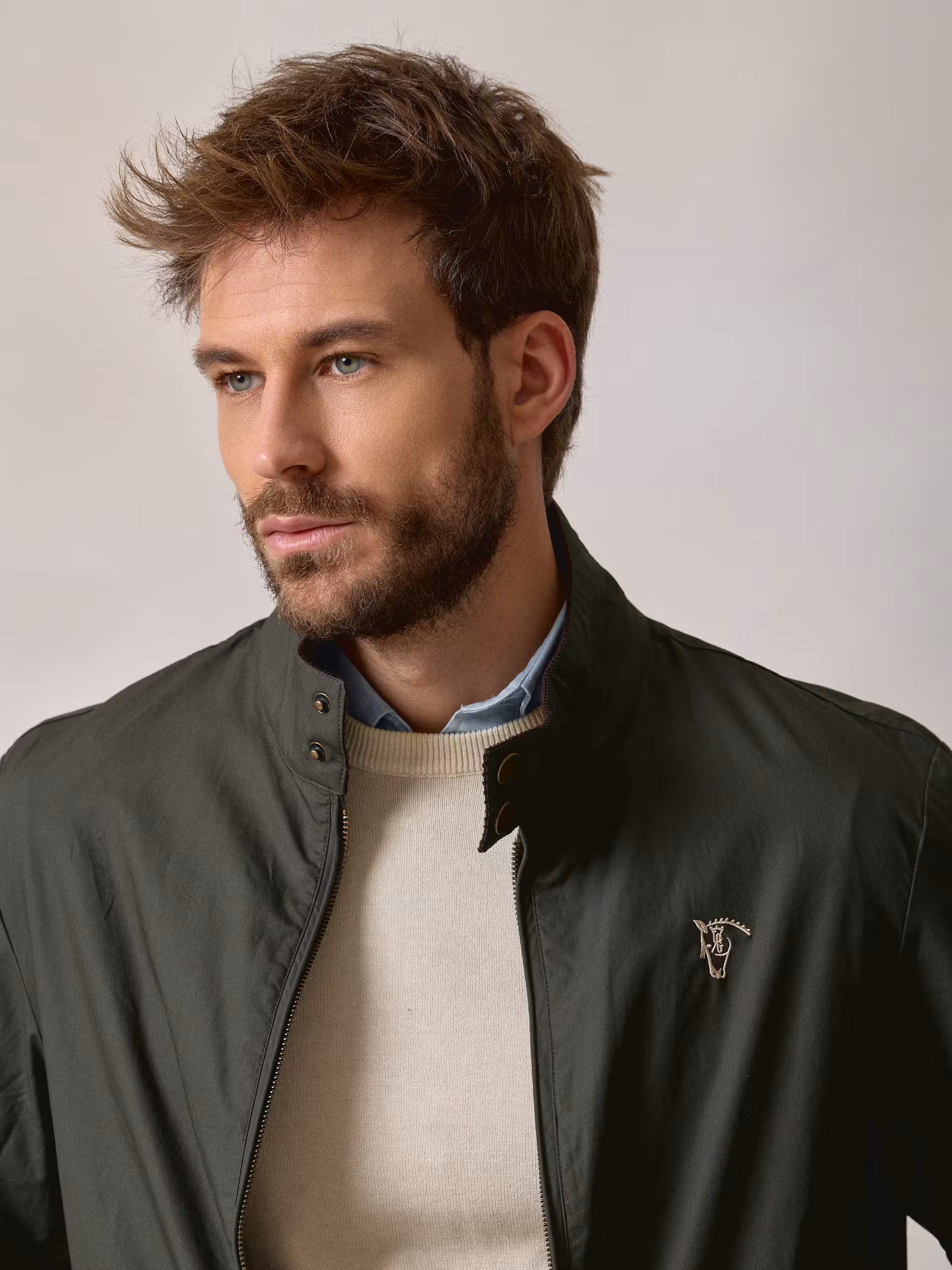 Waxed-effect Bomber | Moss Green