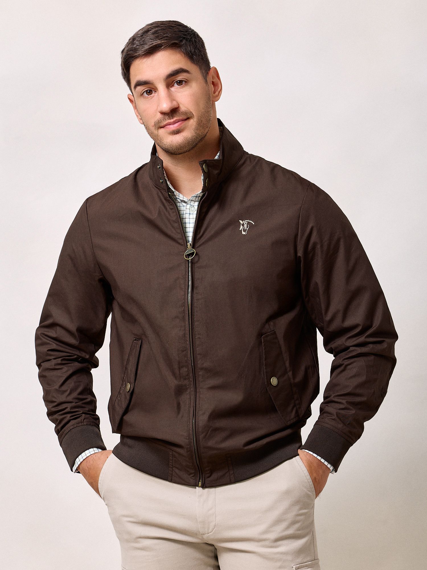 Waxed-effect Bomber | Brown