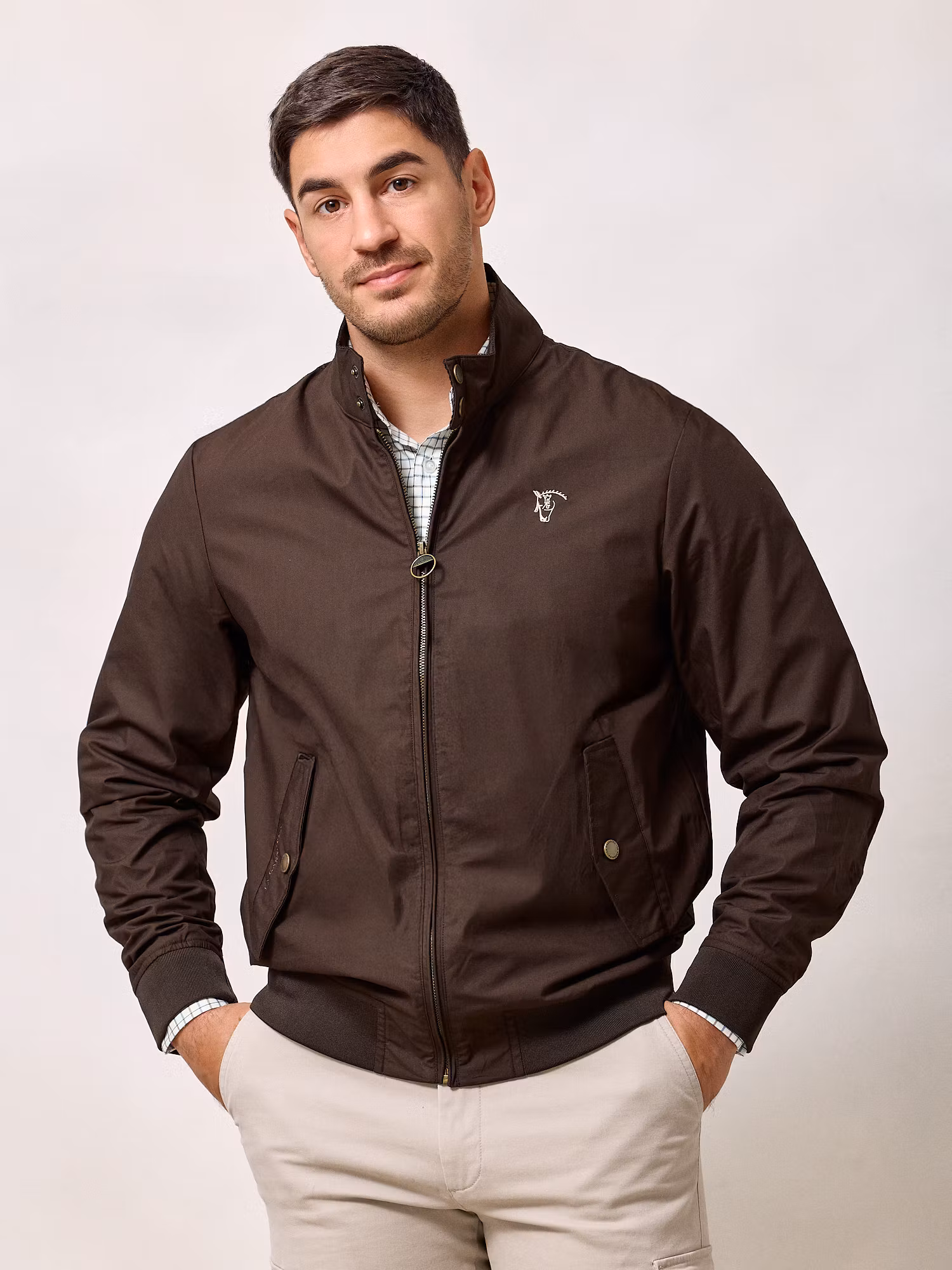 Waxed-effect Bomber | Brown