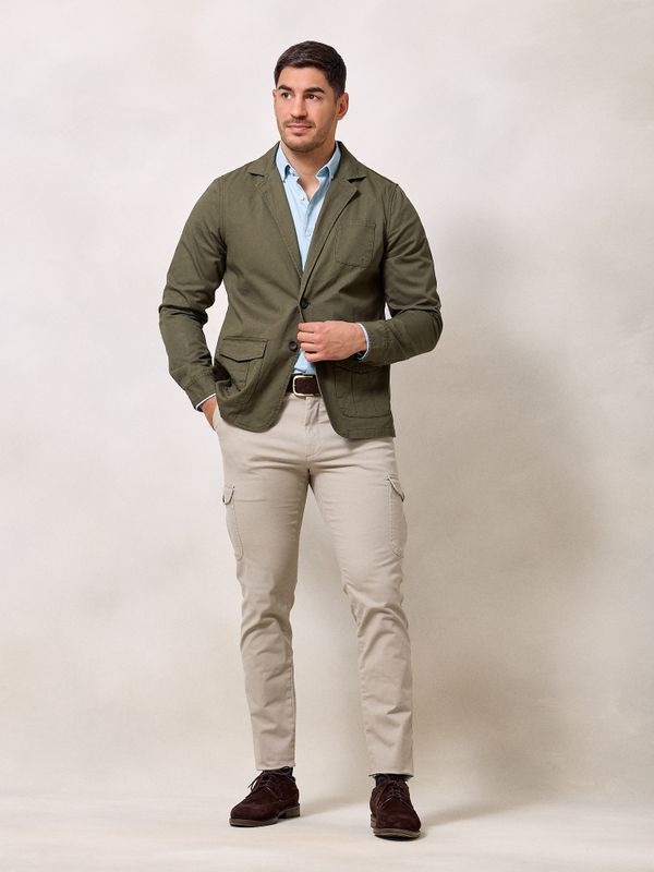 Twill Blazer | Khaki